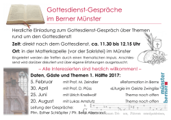 Gottesdienst-Gespr&auml;che im Berner M&uuml;nster