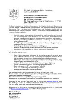 eine/n Verwaltungssachbearbeiter/in f&uuml;r das