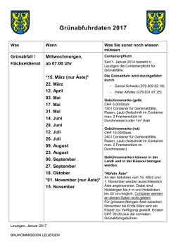 Gr&uuml;nabfuhrdaten 2017