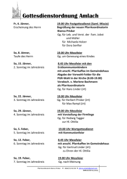 Gottesdienstordnung Amlach
