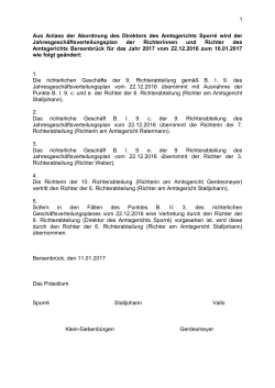 Geschäftsverteilungsplan Richter