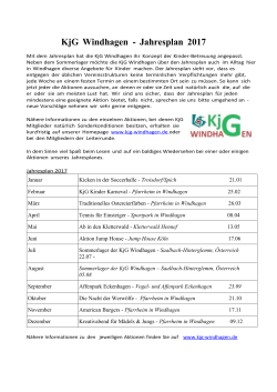 KjG Windhagen - Jahresplan 2017