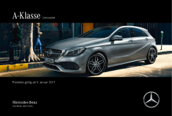 Preisliste A-Klasse  - Mercedes-Benz