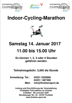 Indoor-Cycling-Marathon 14. Januar 2017