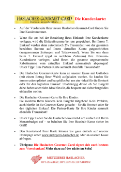 Haslacher Kunden- und Geschenkkarte