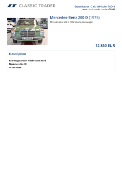 Mercedes-Benz 200 D (1975) 12 850 EUR