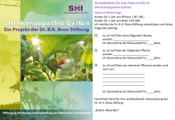 Flyer Patenschaft SHI Homöopathie Garten