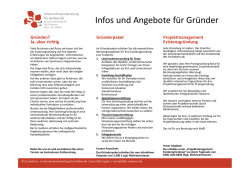 Infos und Angebote f&uuml;r Gr&uuml;nder