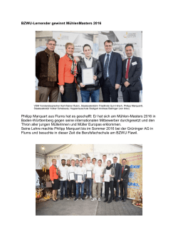 BZWU-Lernender gewinnt MühlenMasters 2016 Philipp Marquart
