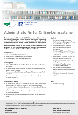 Administrator/in für Online-Lernsysteme - wb