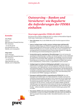 Outsourcing – Banken und Versicherer: wie Regulierte die