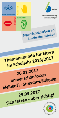 Infoflyer zu den Themenabenden f&uuml;r Eltern