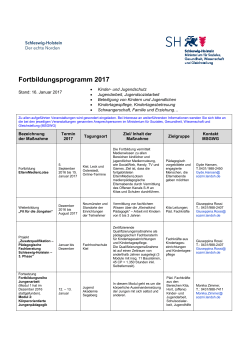 Fortbildungsprogramm 2017 - Schleswig