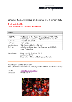 Schaaner Fasnachtsumzug am Sonntag, 26. Februar 2017