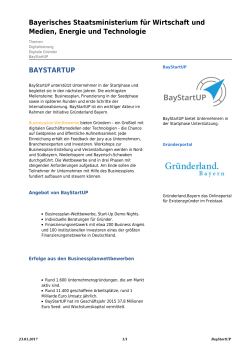 BayStartUP - Bayerisches Staatsministerium für Wirtschaft und