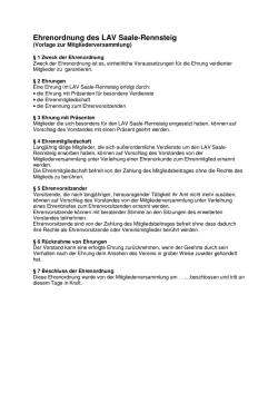 Ehrenordnung des LAV Saale - LAV Saale