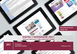 digital | mediadaten 2017 - Deutscher Apotheker Verlag