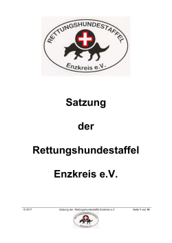 Satzung Stand 1.1.2017 - Rettungshundestaffel Enzkreis eV