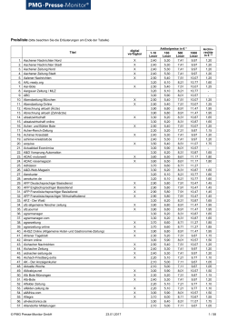 Preisliste aller Quellen als PDF - PMG Presse