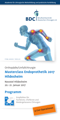 Masterclass Endoprothetik 2017 Hildesheim Programm