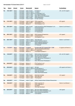 Heimspielplan TG Kastel Saison 2016/17 Tag Datum Uhrzeit Verein