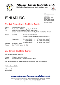 einladung - Deutscher P&eacute;tanque
