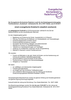 eine/n evangelische Erzieher/in (staatlich anerkannt)