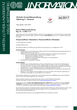 information - Zentrale Universit&auml;tsverwaltung - Martin