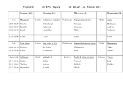 Programm 38. EAS -Tagung 30. Januar – 03. Februar 2017