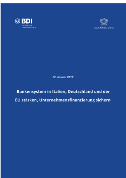 Bankensystem in Italien, Deutschland und der EU stärken