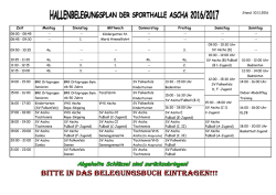 Hallenbelegungsplan 2016/17