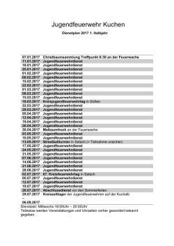 Dienstplan 2017 Jugend 1HJ