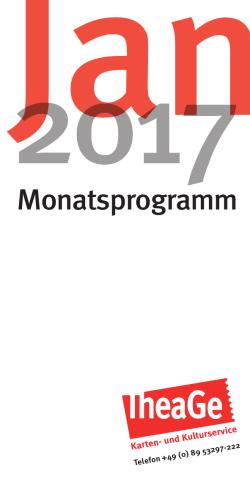 Monatsprogramm Januar - Theatergemeinde München