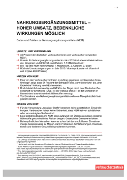 hoher Umsatz, bedenkliche Wirkung m&ouml;glich