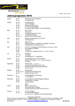 Jahresprogramm M&auml;nnerriege 2016