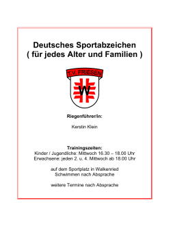 Deutsches Sportabzeichen ( für jedes Alter und Familien )