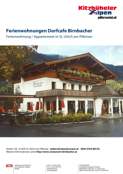 Ferienwohnungen Dorfcafe Birnbacher in St. Ulrich am Pillersee