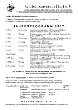 Jahresprogramm 2017 - Gartenbauverein Hart eV