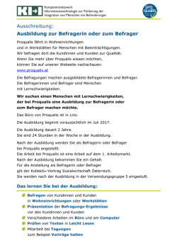 Information zur Ausbildung