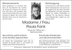 Madame / Frau Paula Fank