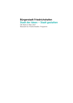 Bürgerstadt Friedrichshafen Stadt der Ideen – Stadt gestalten