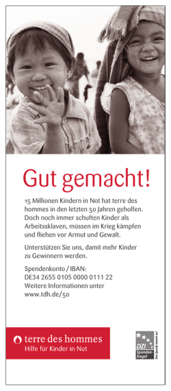 Gut gemacht! - Terre des Hommes