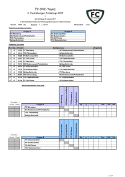 Turnierplan der Herrenmannschaften - FC OVI