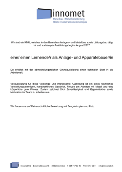 eine/ einen Lernende/r als Anlage- und Apparatebauer/in