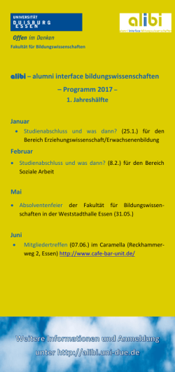 Innenseite 1 - an der Universit&auml;t Duisburg