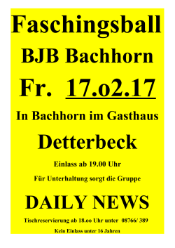 daily news - 50 Jahre BJB Bachhorn