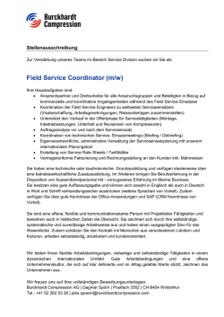 Field Service Coordinator (m/w)