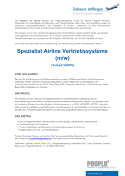 Spezialist Airline Vertriebssysteme (m/w)