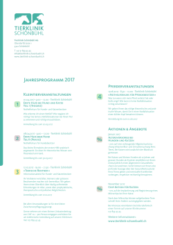 Jahresprogramm 2017 - Tierklinik Sch&ouml;nb&uuml;hl