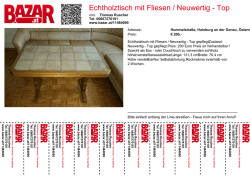 Echtholztisch mit Fliesen / Neuwertig - Top gepflegt